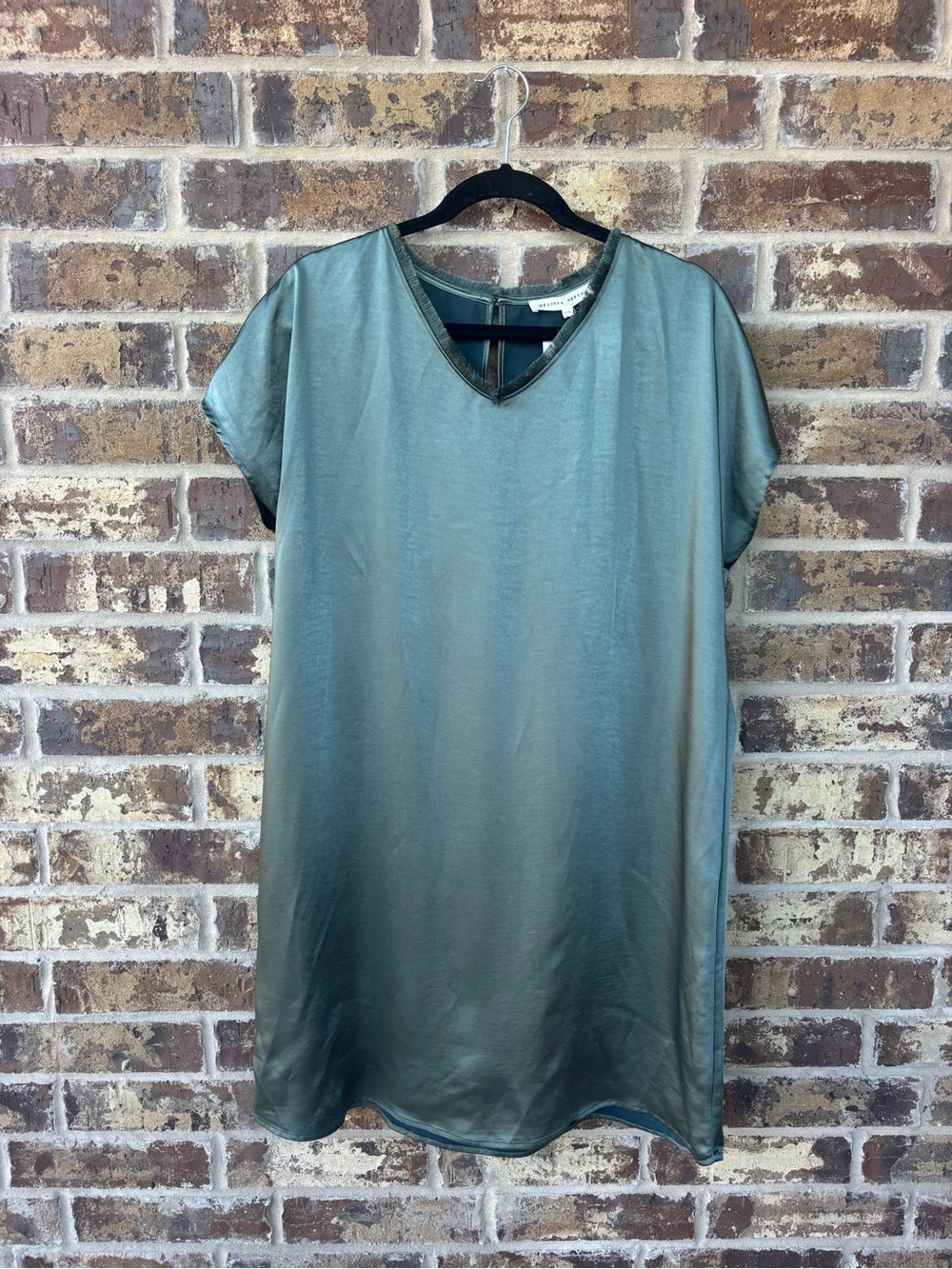 NWT Melissa Nepton Trudy Satin V-Neck Top NWT Size L